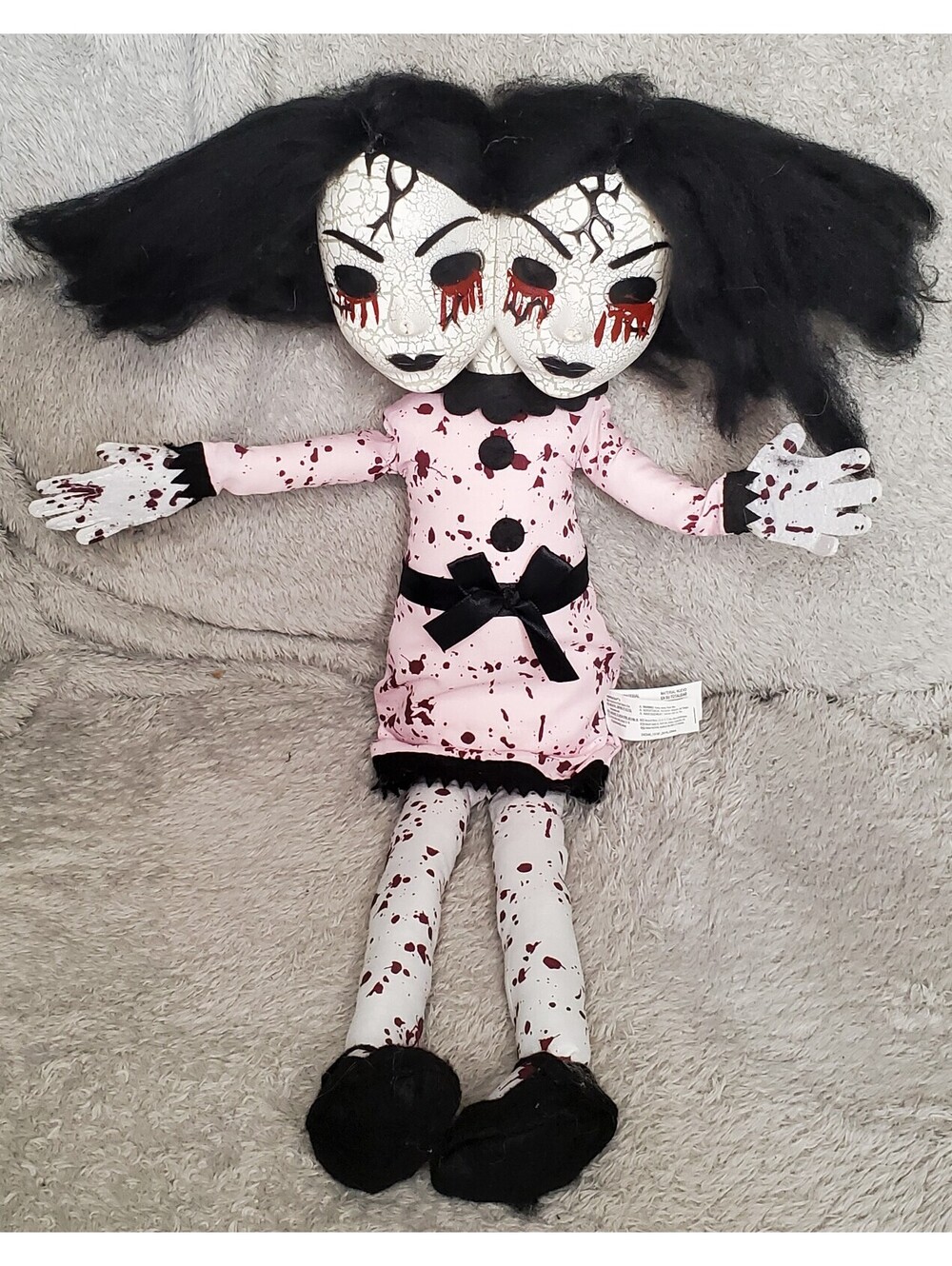 Amscan Creepy Conjoined Twins Doll 20” Halloween Shelf Sitter Horror Decor